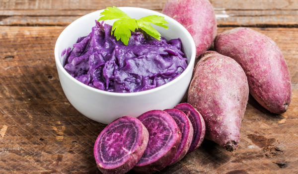Purê de batata roxa